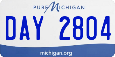 MI license plate DAY2804