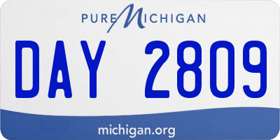 MI license plate DAY2809