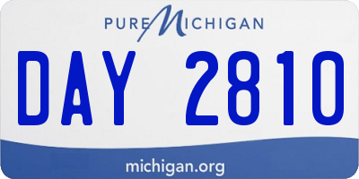 MI license plate DAY2810
