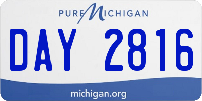 MI license plate DAY2816