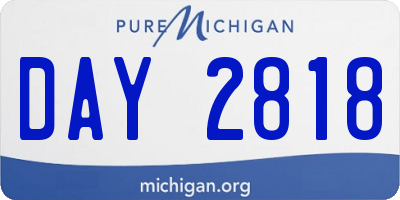 MI license plate DAY2818