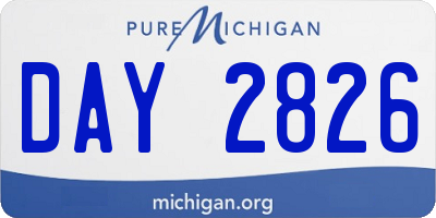 MI license plate DAY2826