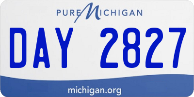 MI license plate DAY2827