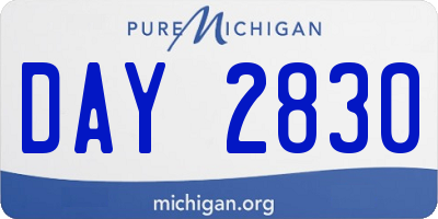 MI license plate DAY2830