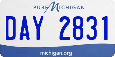 MI license plate DAY2831