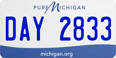 MI license plate DAY2833