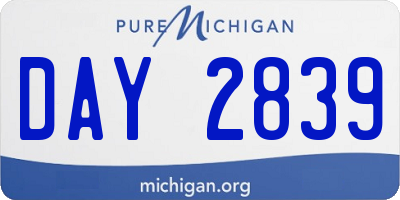 MI license plate DAY2839