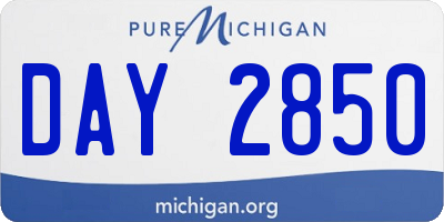 MI license plate DAY2850