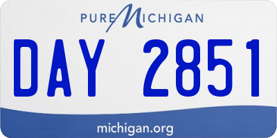 MI license plate DAY2851