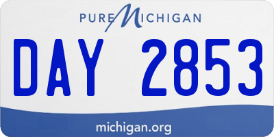 MI license plate DAY2853