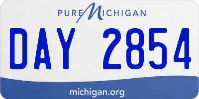 MI license plate DAY2854