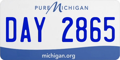 MI license plate DAY2865
