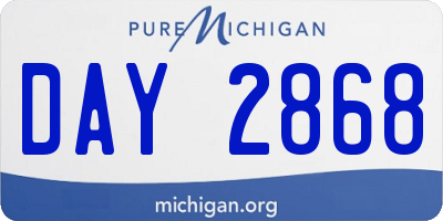 MI license plate DAY2868