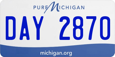 MI license plate DAY2870