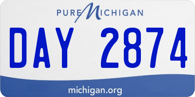 MI license plate DAY2874