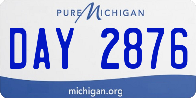 MI license plate DAY2876