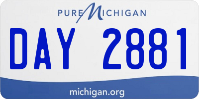 MI license plate DAY2881