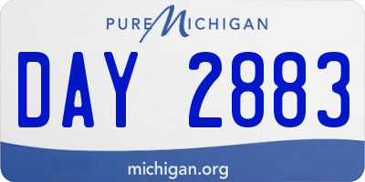 MI license plate DAY2883