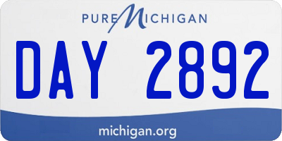 MI license plate DAY2892