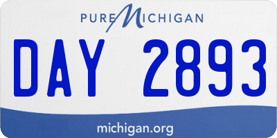 MI license plate DAY2893