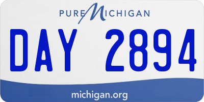 MI license plate DAY2894