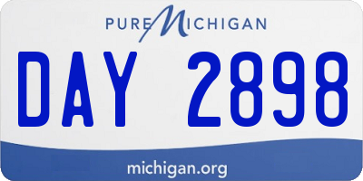 MI license plate DAY2898