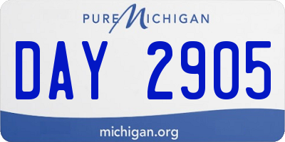 MI license plate DAY2905