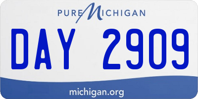 MI license plate DAY2909