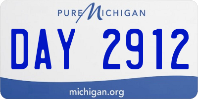 MI license plate DAY2912