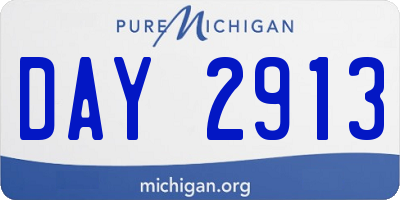 MI license plate DAY2913