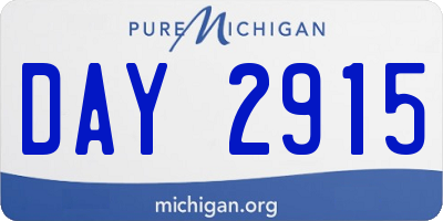 MI license plate DAY2915