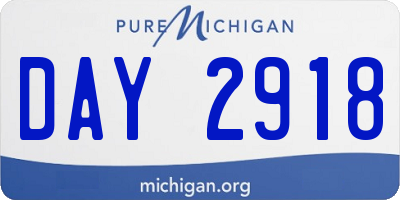 MI license plate DAY2918