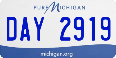 MI license plate DAY2919