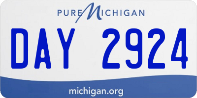MI license plate DAY2924
