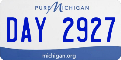 MI license plate DAY2927