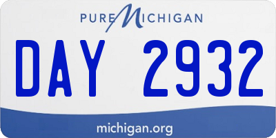 MI license plate DAY2932