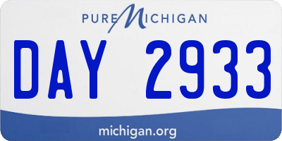 MI license plate DAY2933
