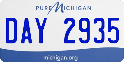 MI license plate DAY2935