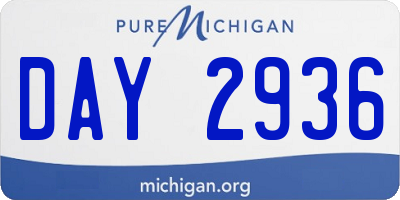 MI license plate DAY2936