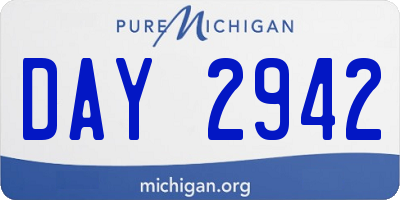 MI license plate DAY2942