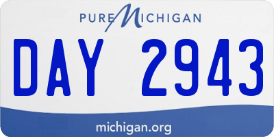 MI license plate DAY2943