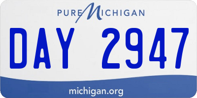 MI license plate DAY2947