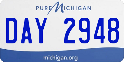 MI license plate DAY2948