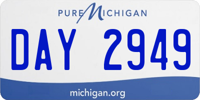 MI license plate DAY2949