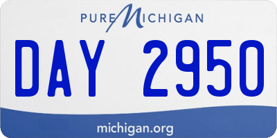 MI license plate DAY2950