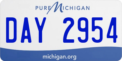 MI license plate DAY2954
