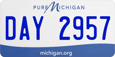 MI license plate DAY2957