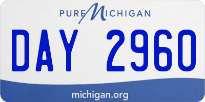 MI license plate DAY2960