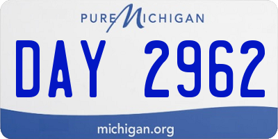 MI license plate DAY2962
