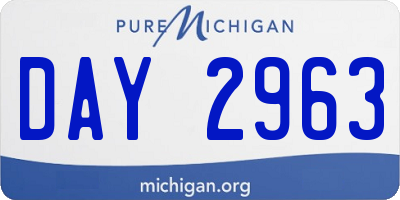 MI license plate DAY2963